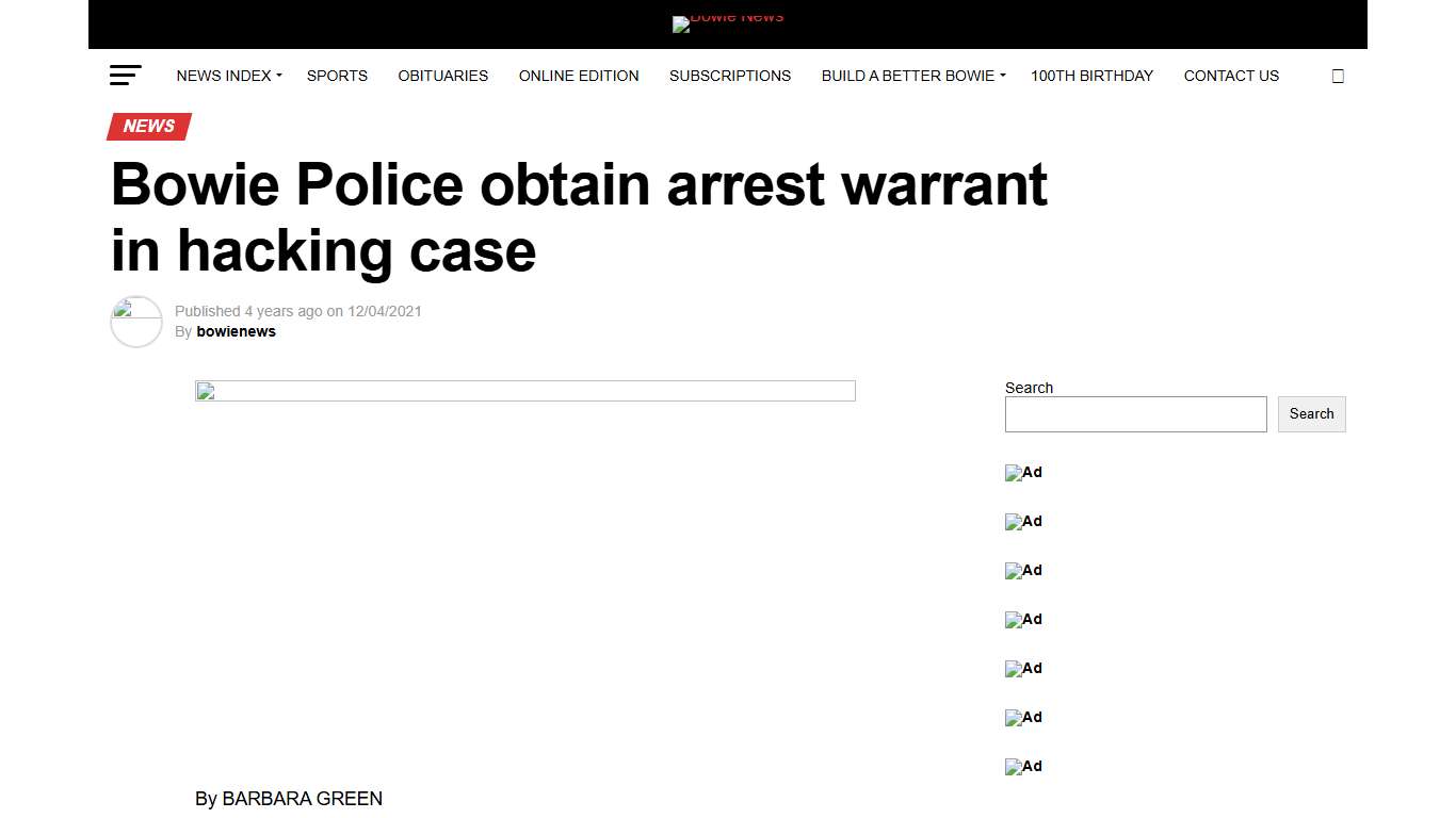 Bowie Police obtain arrest warrant in hacking case – Bowie News