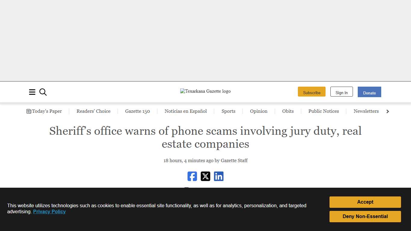 Sheriff’s office warns of phone scams involving jury duty, real estate companies Texarkana Gazette